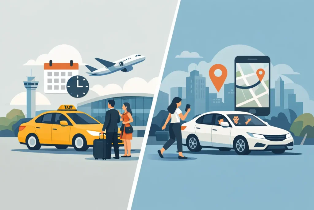 Prebooked Taxi Versus Ride Hailing Compared